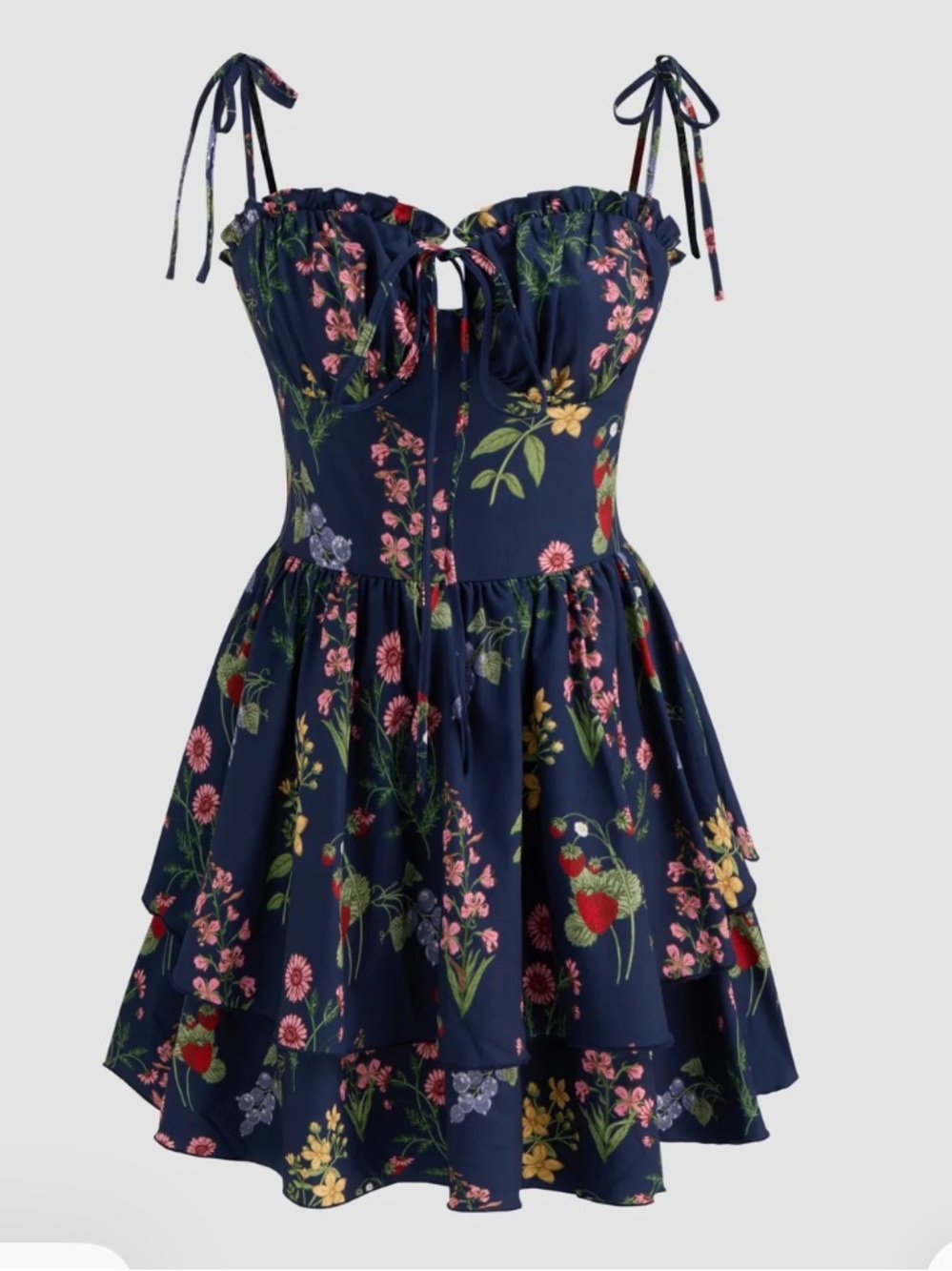Cider Navy Floral Tie-Shoulder Sundress